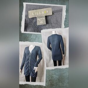 Lilla P Blue Button-Down Cardigan